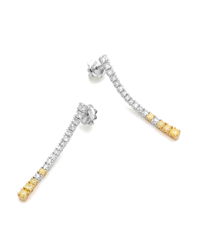 SLAETS Jewellery Yellow Diamond and White Diamond Rivière Earrings (horloges)